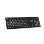 Teclado Ampliado NERO PC USB Letras Brancas Fundo Preto