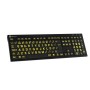 Teclado Ampliado NERO PC USB Letras Amarelas Fundo Preto