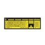 Teclado Ampliado NERO PC USB Letras Pretas Fundo Amarelo