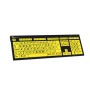 Teclado Ampliado NERO PC USB Letras Pretas Fundo Amarelo