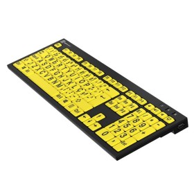 Teclado Ampliado NERO PC USB Letras Pretas Fundo Amarelo