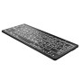 Teclado Ampliado Mini Bluetooth PC Letras Brancas Fundo Preto