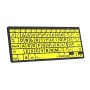 Teclado Ampliado Mini Bluetooth PC Letras Pretas Fundo Amarelo