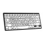 Teclado Ampliado e Braille  Mini Bluetooth PC Letras Pretas Fundo Branco