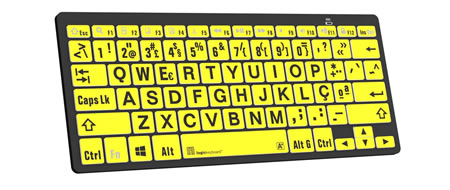 Mini Teclado Letras Pretas Fundo Amarelo PC