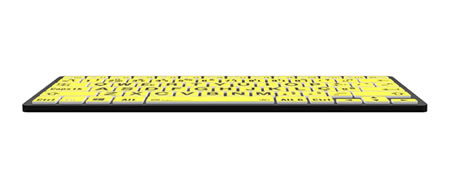 Mini Teclado Letras Pretas Fundo Amarelo PC