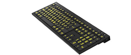 Teclado NERO PC Letras Amarelas Fundo Preto