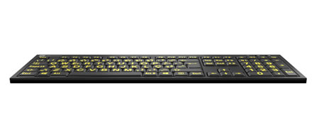 Teclado NERO PC Letras Amarelas Fundo Preto