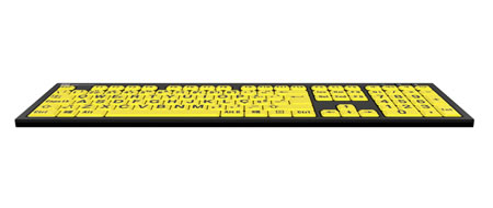 Teclado NERO PC Letras Pretas Fundo Amarelo