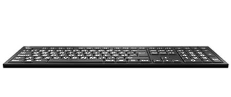 Teclado Ampliado NERO PC USB Letras Brancas Fundo Preto